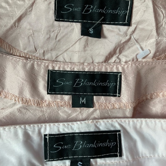 𝅺SUE BLANKINSHIP dusty rose 100% silk crinkled set. MEd/ SM - Picture 12 of 12